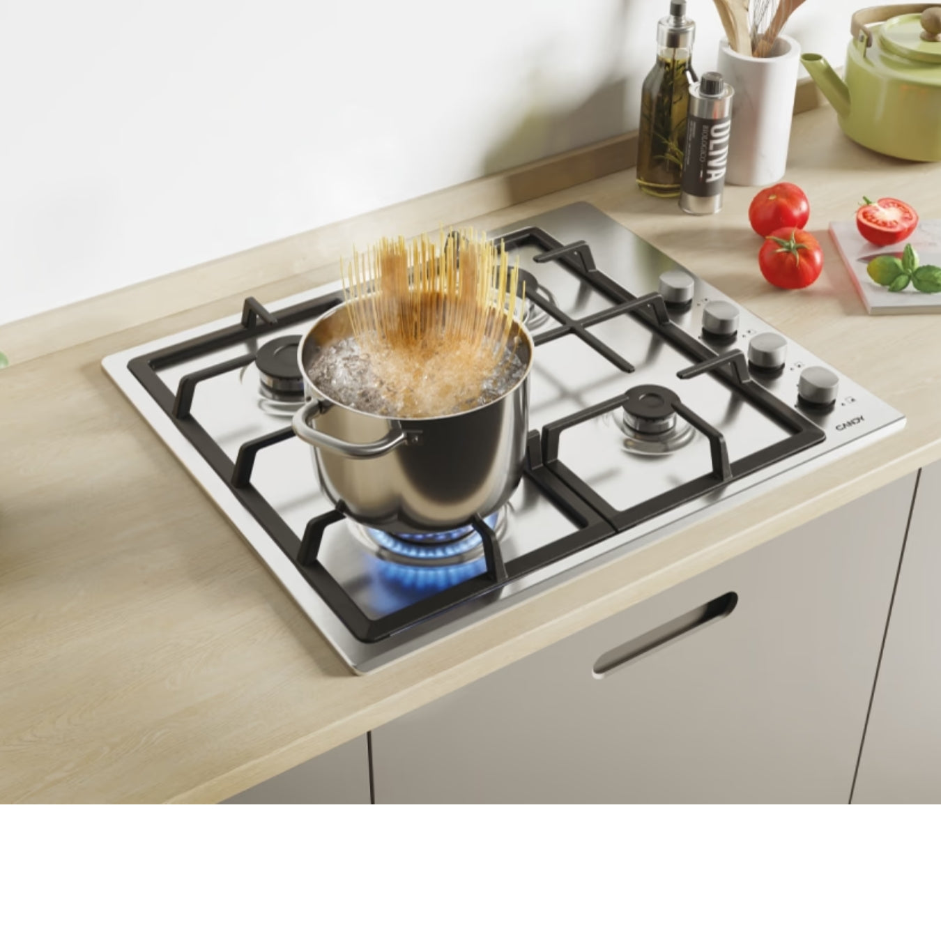 Candy Plaque de Cuisson CHG6LX - Gaz 4 Foyers Inox
