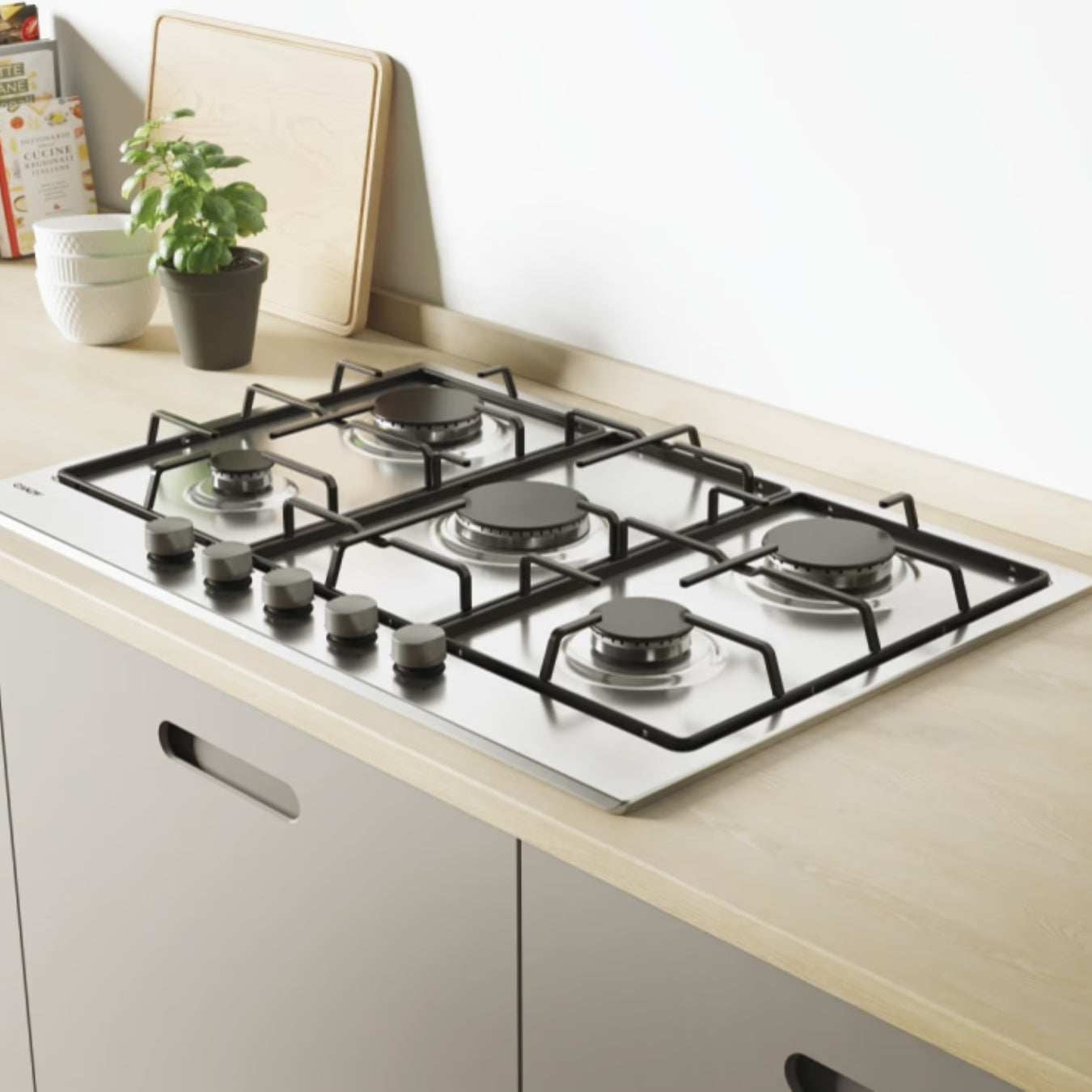 Candy Table de Cuisson CHW7X - Gaz Inox 5 Foyers