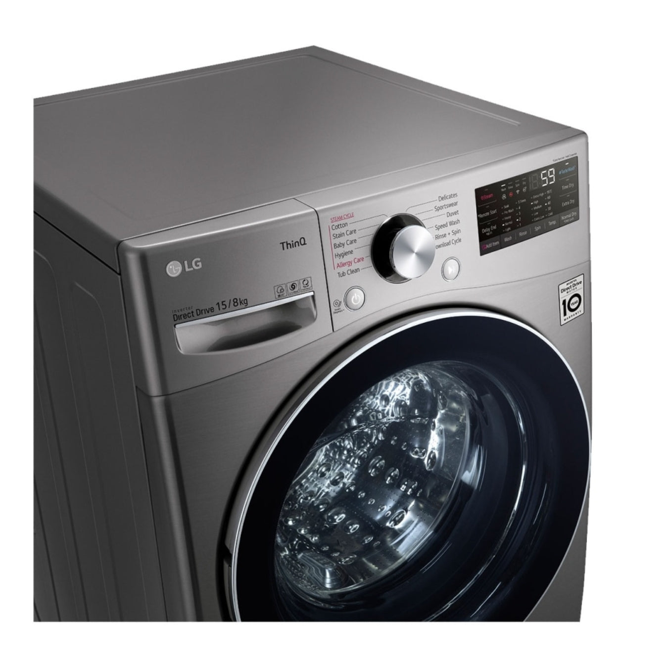 LG F0L9DGP2S - Lave-linge séchant 15/8 kg AI DD™, Steam™, ThinQ™