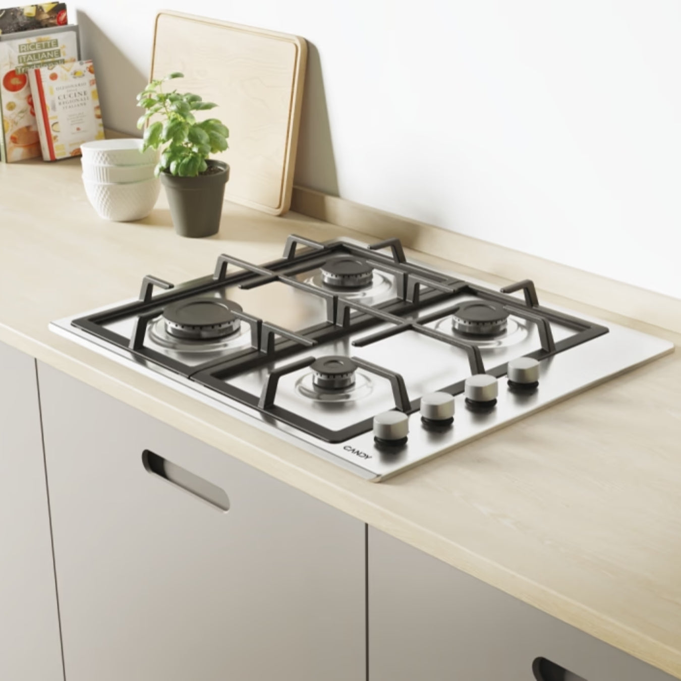 Candy Plaque de Cuisson CHG6LX - Gaz 4 Foyers Inox