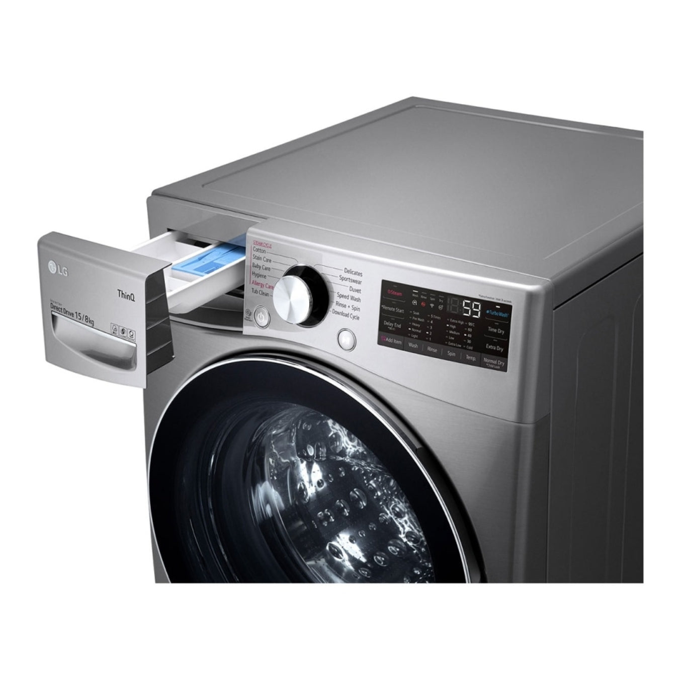 LG F0L9DGP2S - Lave-linge séchant 15/8 kg AI DD™, Steam™, ThinQ™