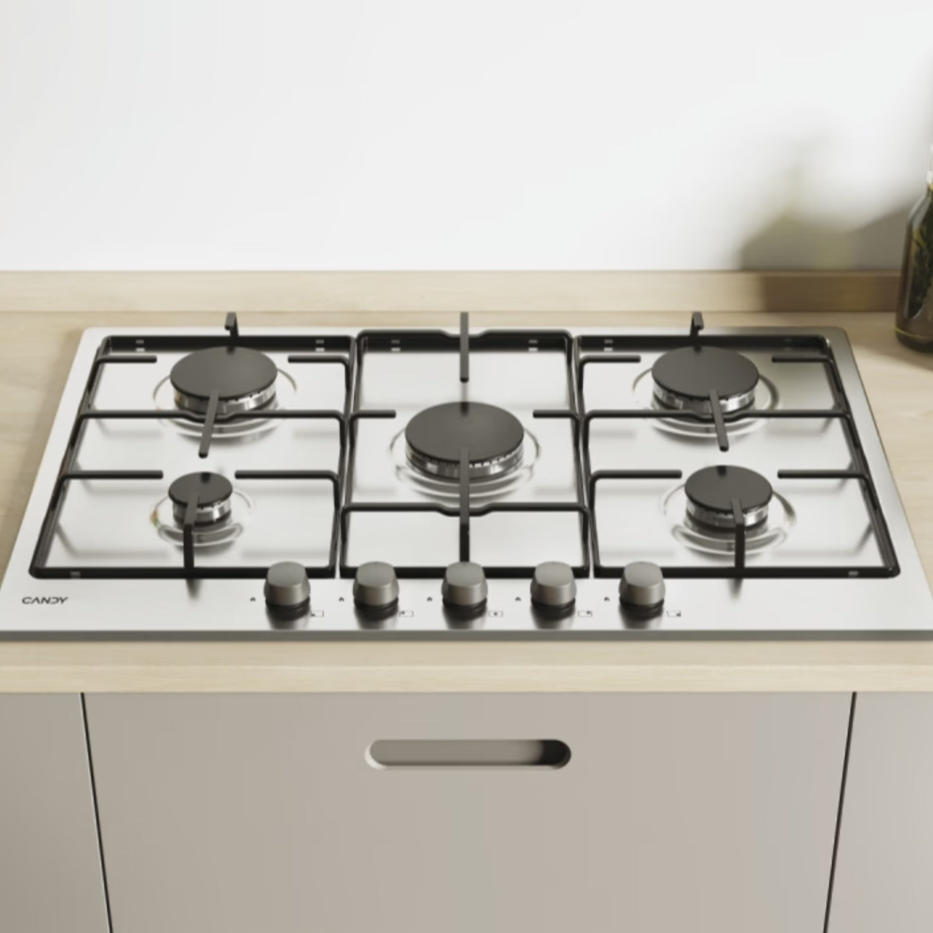 Candy Table de Cuisson CHW7X - Gaz Inox 5 Foyers