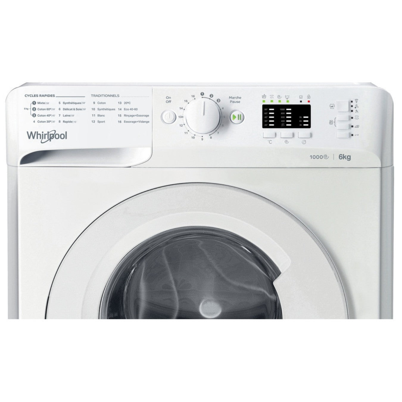 Lave-linge hublot posable Whirlpool: 6 kg - WMTA 6101 NA