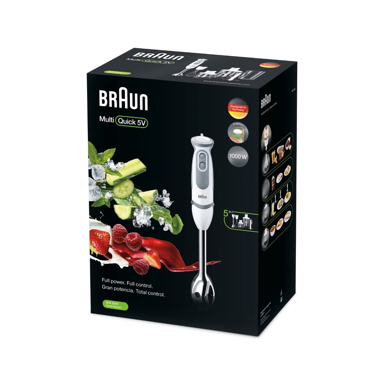 Mixeur Plongeant Braun MultiQuick 5 Vario MQ 5245 WH - Set Complet