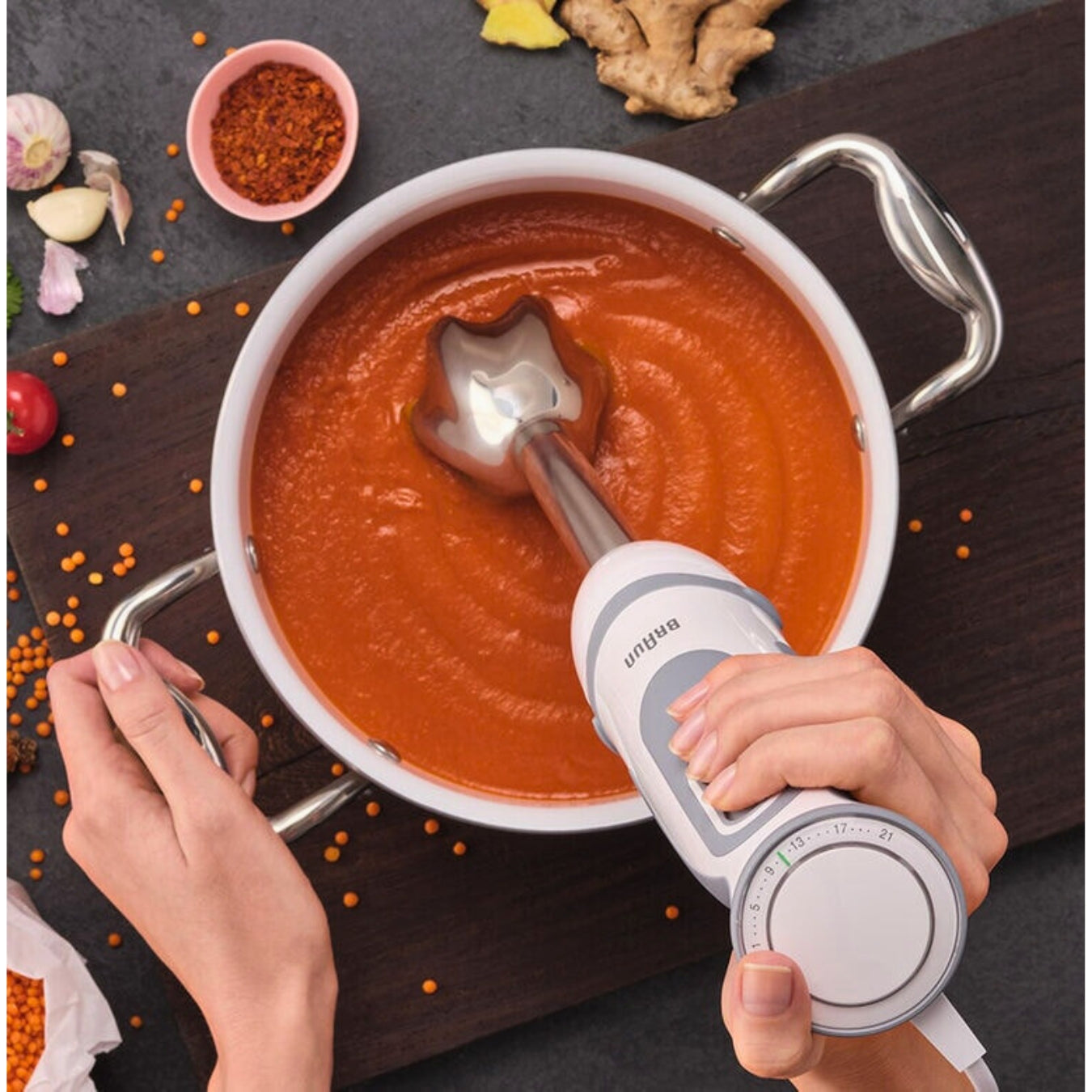 Mixeur Plongeant Braun MultiQuick 5 Vario MQ 5245 WH - Set Complet