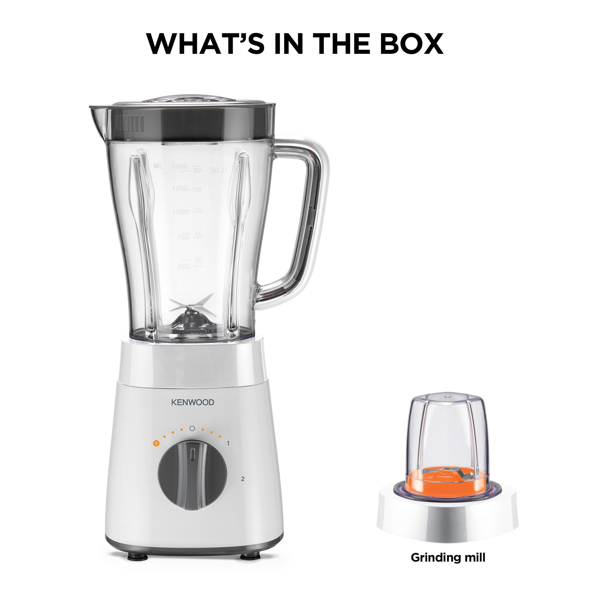 Kenwood Blender 500W avec Moulin BLP15.150WH