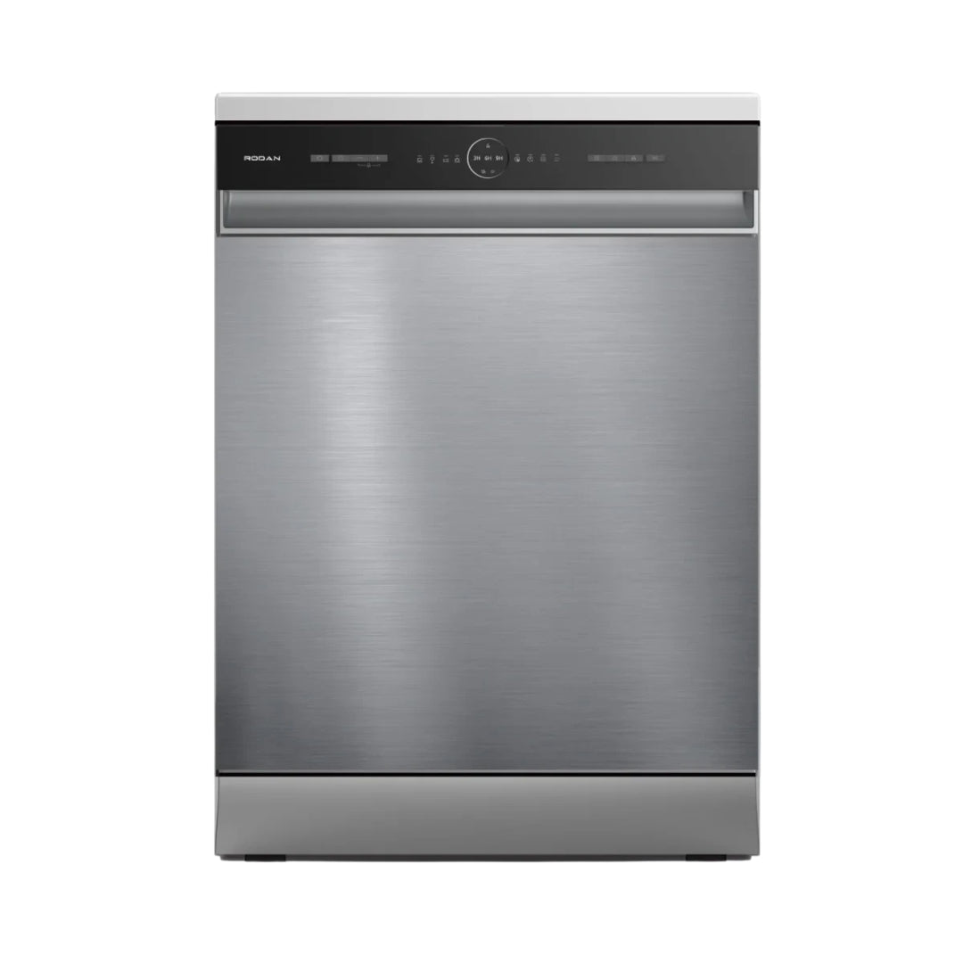 Lave-vaisselle RODAN RDN14-5201K Inox 14 couverts, classe A+, 52 dBA, 6 programmes, départ différé 3/6/9 h, demi-charge. Maroc.