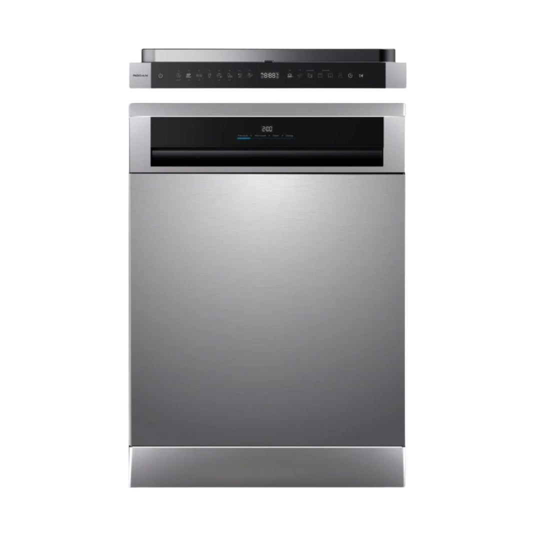 Lave-vaisselle RODAN RDN14-7609Y (E5) 14 couverts, classe C (A+++), 47 dBA, commandes tactiles, départ différé 1–24 h. Livraison Maroc.