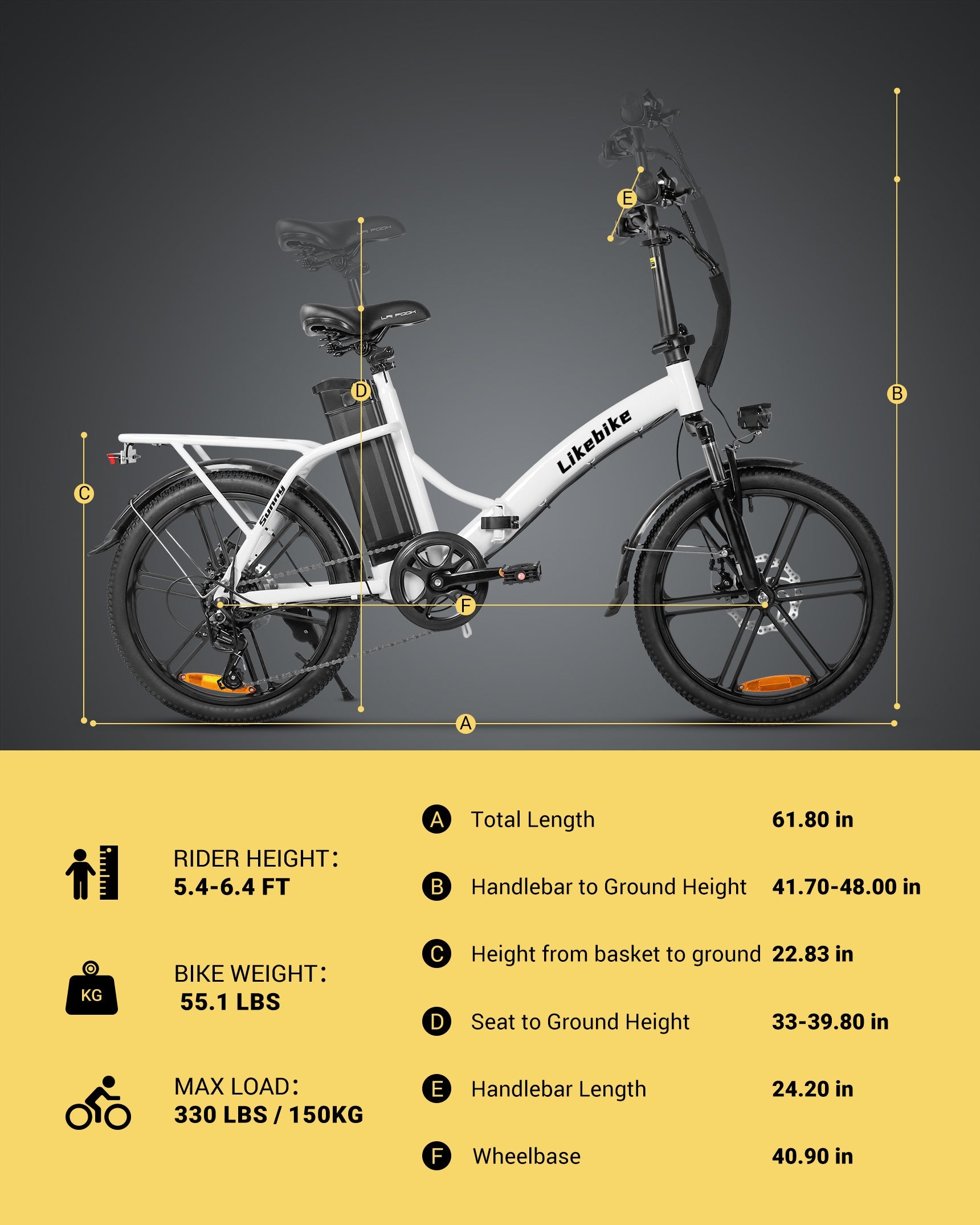 Likebike Vélo Électrique Sunny 540W