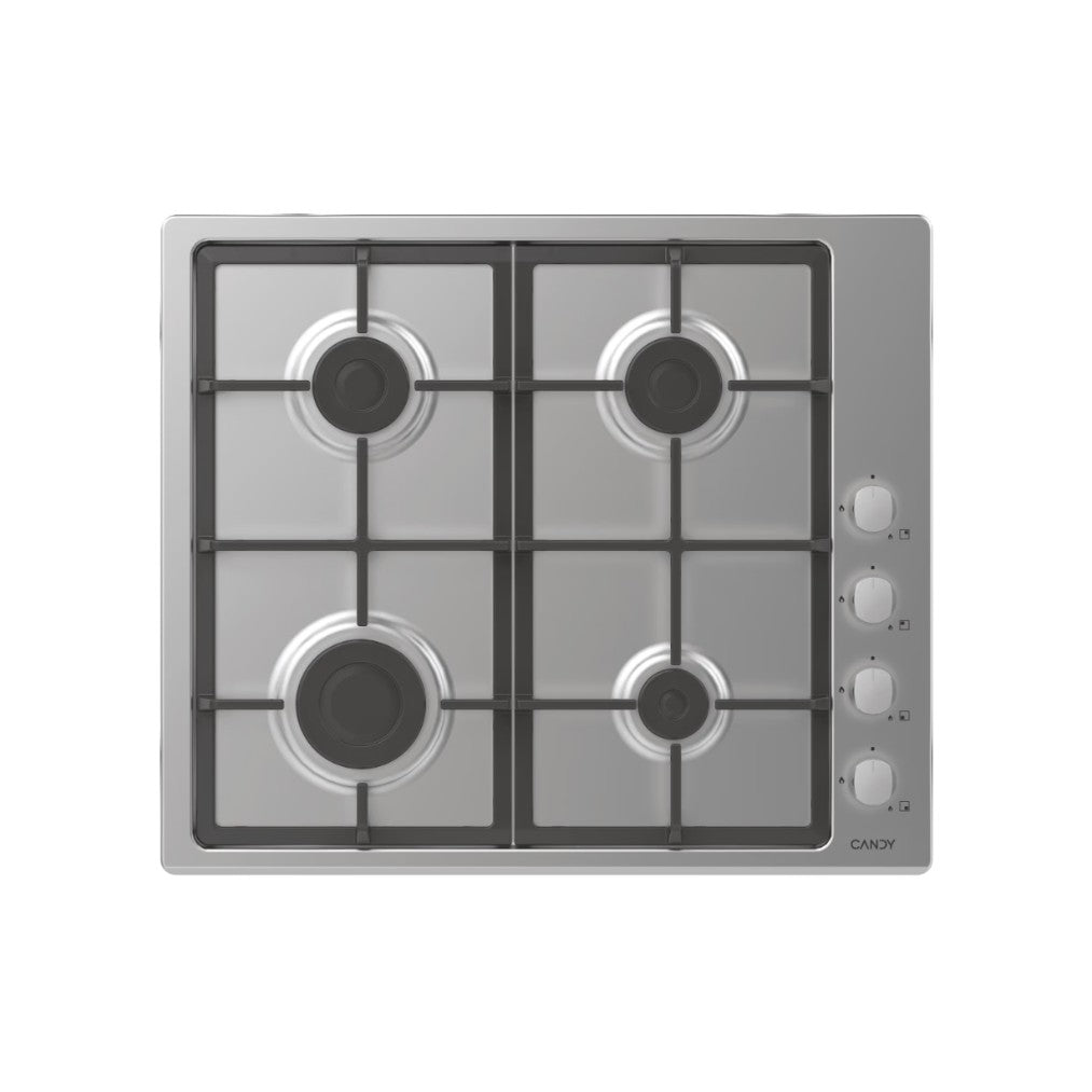 Table Cuisson Gaz Candy CHG6LX 4 Feux 60cm Inox